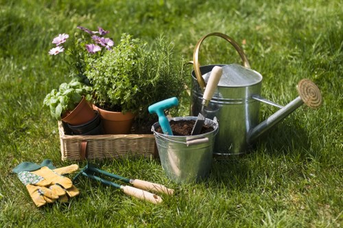 Lawn mowing in Riddlesdown with a neatly cut residential garden